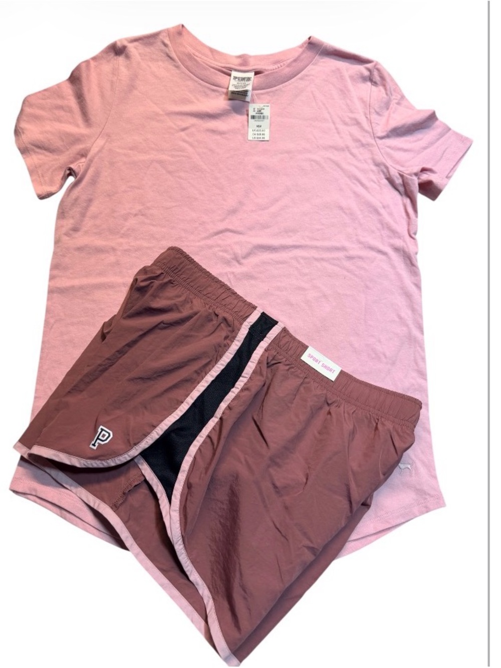 PINK Victoria’s Secret T-shirt sports shorts set large New with tags